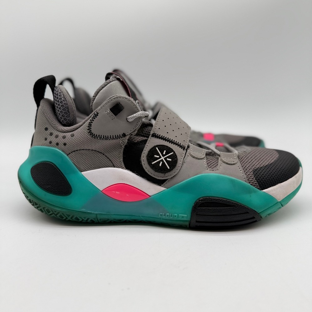 Li-Ning Way of Wade All City 8 Mens10.5 V2 Grey Teal Pink ABPR071-1H Basketball - Picture 2 of 8